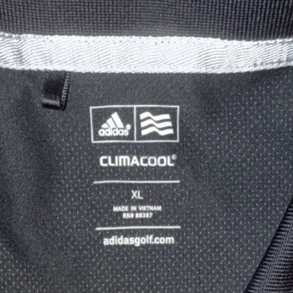 Adidas Golf Climacool Shirt Mens XL Red Black Striped Short Sleeve Polo